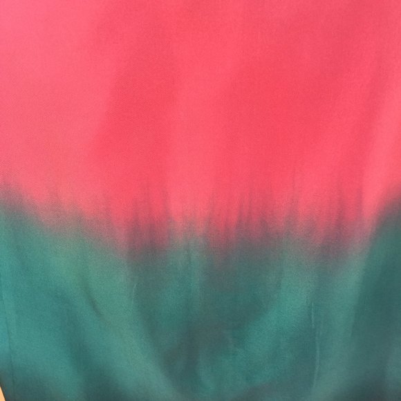 Nine West Pink and Teal Ombre Silk Skirt Size 12 - Picture 5 of 7